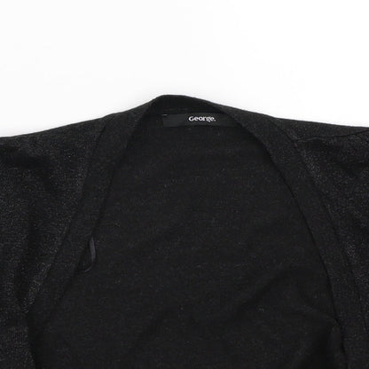Close-up detail of George women’s black cape jumper, size UK 8