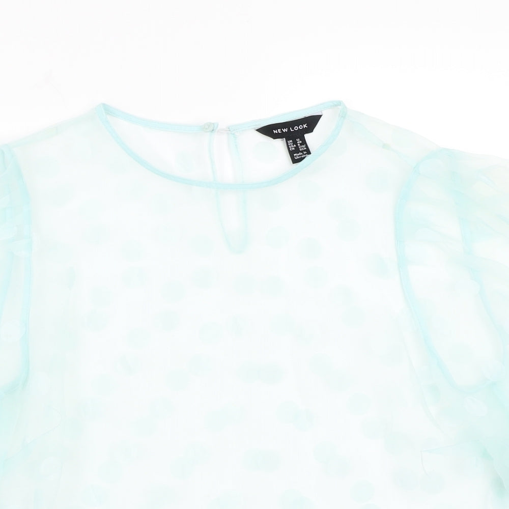 Womens UK Size 12 Newlook Blue Basic Blouse