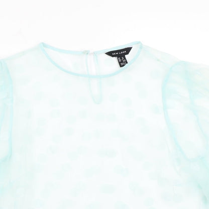 Womens UK Size 12 Newlook Blue Basic Blouse