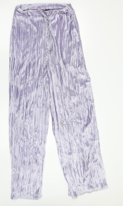 Womens UK Size 10 Boohoo Regular Fit Sweatpants Purple Trousers