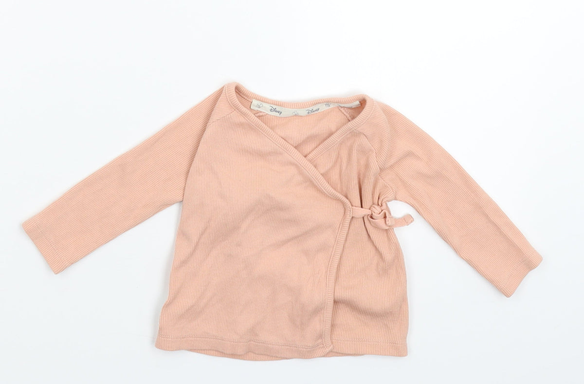 Front view of George Baby Beige Basic T-Shirt, size 0-3, Months