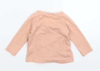 Back view of George Baby Beige Basic T-Shirt, size 0-3, Months