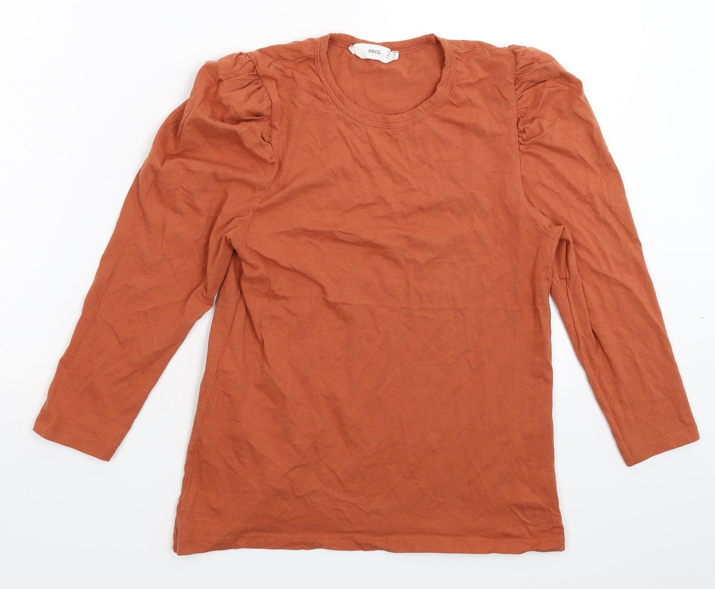 Womens UK Size XS MNG Brown Basic T-Shirt
