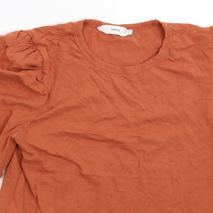 Womens UK Size XS MNG Brown Basic T-Shirt
