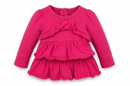 Front view of Gap girls’ pink fit & flare, size 9-12, months