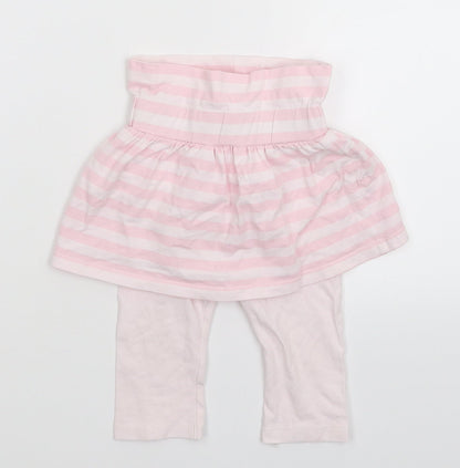M&Co Girls Pink Striped  Flare Skort Size 6-9 Months