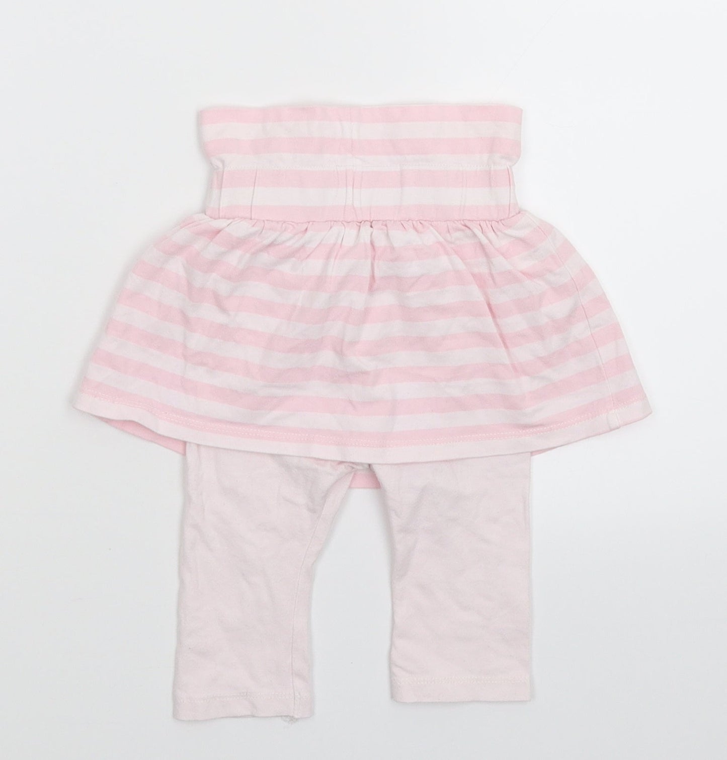 M&Co Girls Pink Striped  Flare Skort Size 6-9 Months