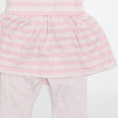 M&Co Girls Pink Striped  Flare Skort Size 6-9 Months