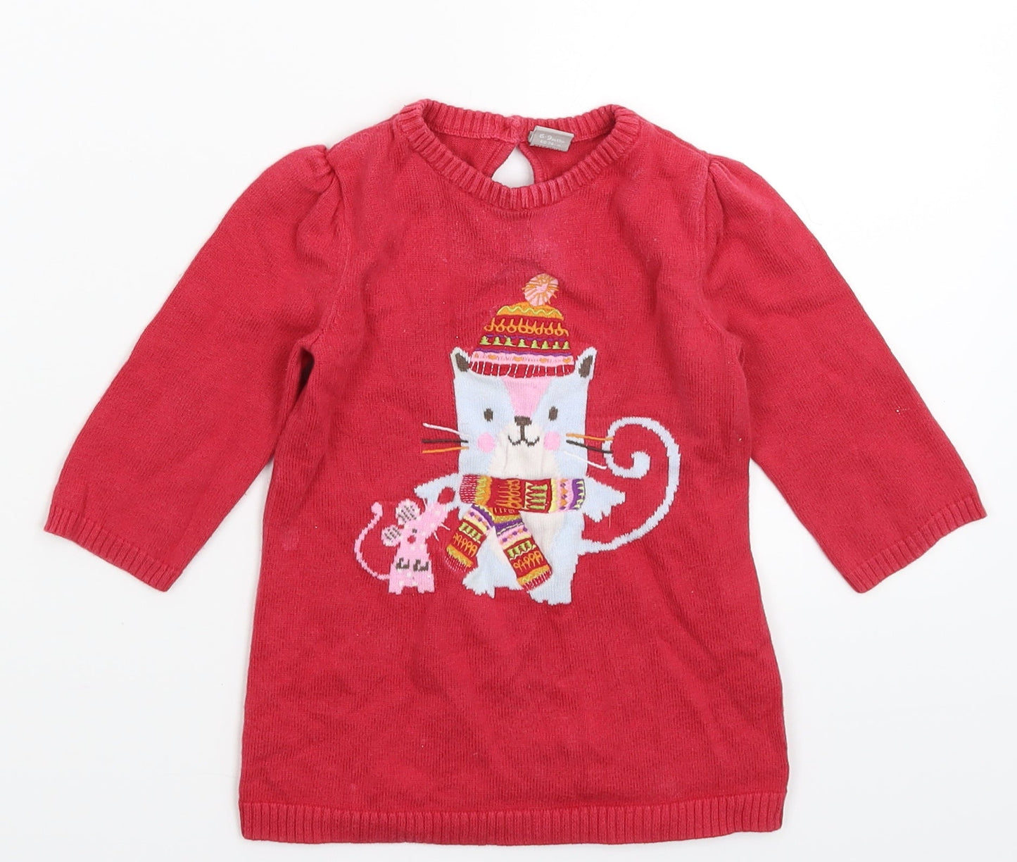 TU Girls Pink  Knit Jumper Dress  Size 6-9 Months