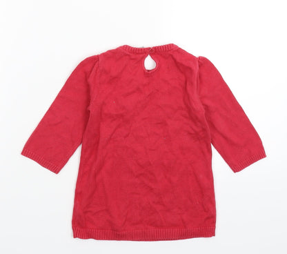 TU Girls Pink  Knit Jumper Dress  Size 6-9 Months