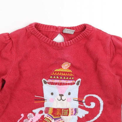 TU Girls Pink  Knit Jumper Dress  Size 6-9 Months