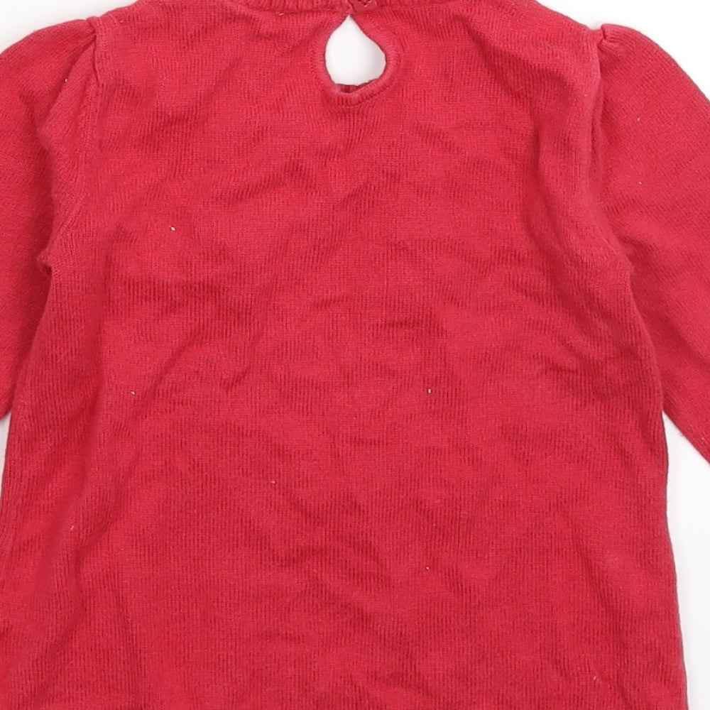 TU Girls Pink  Knit Jumper Dress  Size 6-9 Months