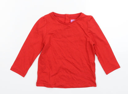 Front view of F&F Baby Red Basic T-Shirt, size 6-9, Months