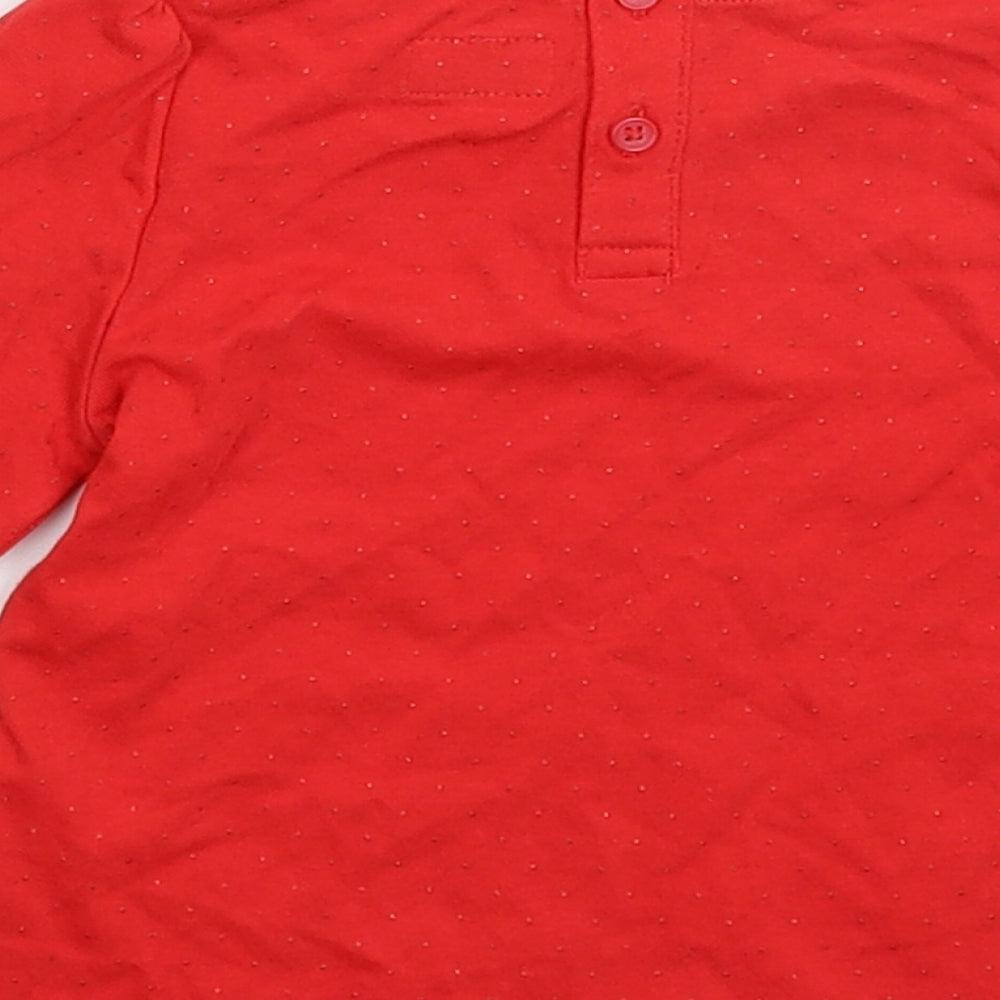 Brand and care label for F&F Baby Red Basic T-Shirt, size 6-9, Months