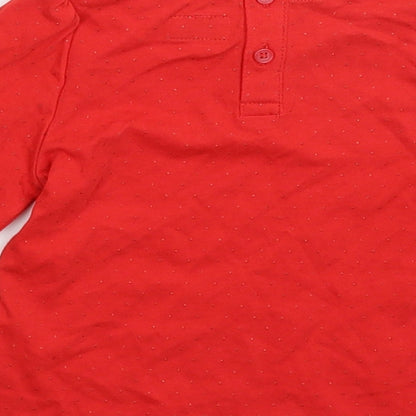 Brand and care label for F&F Baby Red Basic T-Shirt, size 6-9, Months