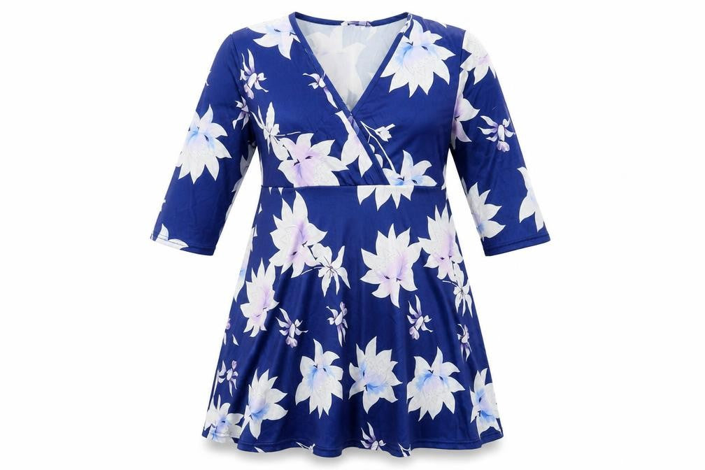 Womens Blue Floral  Fit & Flare  Size M