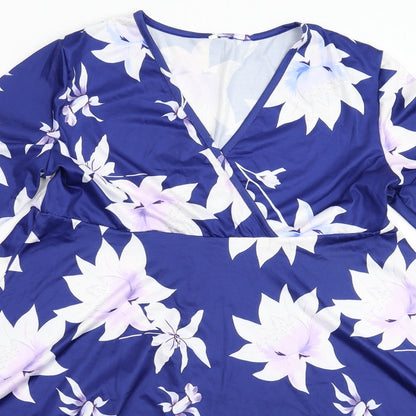 Preworn Womens Blue Floral  Fit & Flare  Size M