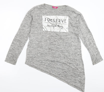 Young Dimension Girls Grey  Knit Pullover Jumper Size 12-13 Years