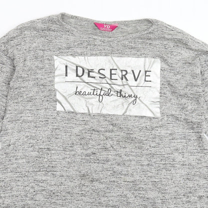 Young Dimension Girls Grey  Knit Pullover Jumper Size 12-13 Years