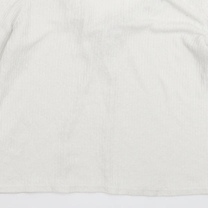 Womens UK Size S Divided White Basic T-Shirt