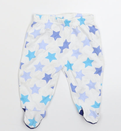 George Baby White Geometric  Jogger Trousers Size 0-3 Months