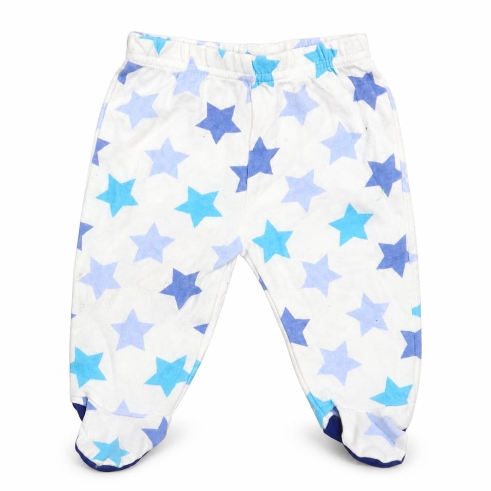 Front view of George Baby White Geometric Jogger Trousers, size 0-3, Months