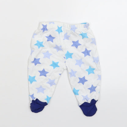 George Baby White Geometric  Jogger Trousers Size 0-3 Months