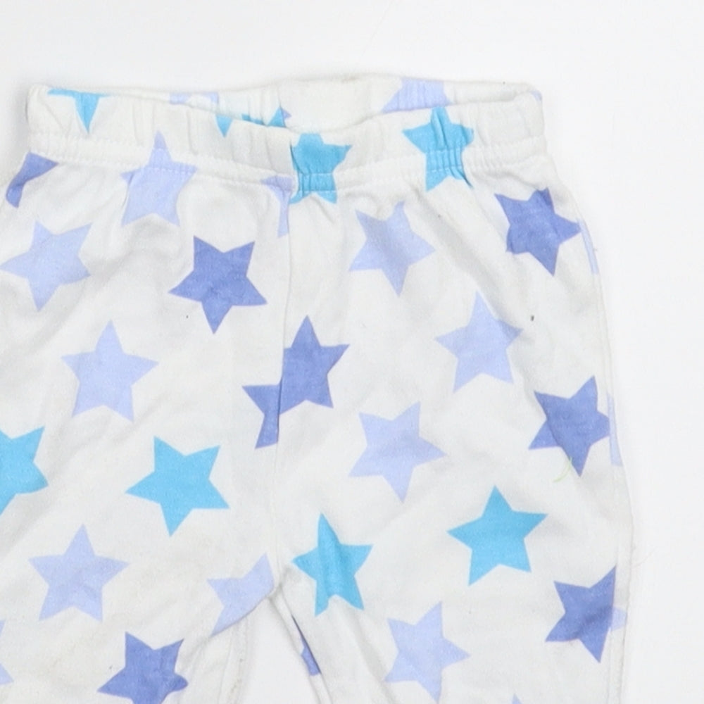 George Baby White Geometric  Jogger Trousers Size 0-3 Months