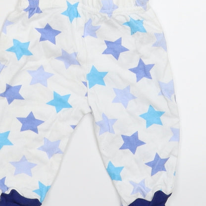 George Baby White Geometric  Jogger Trousers Size 0-3 Months