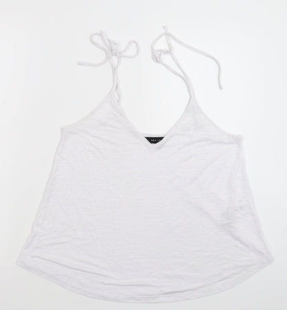 Womens UK Size 12 New Look White Basic Tank