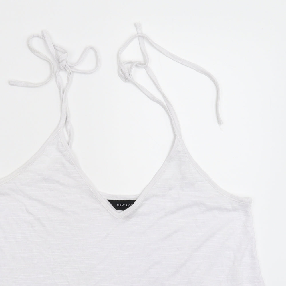 Womens UK Size 12 New Look White Basic Tank