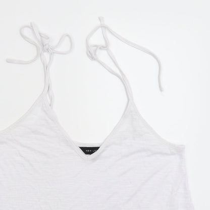 Womens UK Size 12 New Look White Basic Tank