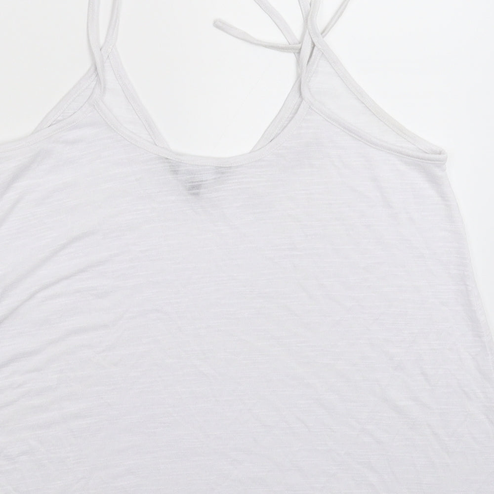 Womens UK Size 12 New Look White Basic Tank