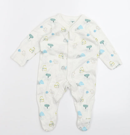 Marks and Spencer Baby White   Babygrow One-Piece Size 0-3 Months