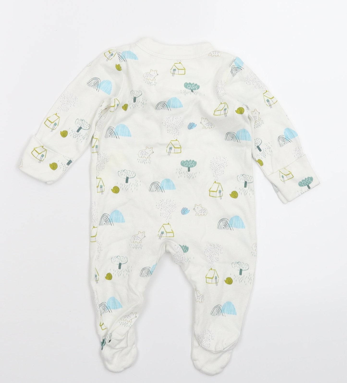 Marks and Spencer Baby White   Babygrow One-Piece Size 0-3 Months