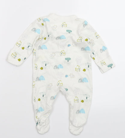 Marks and Spencer Baby White   Babygrow One-Piece Size 0-3 Months