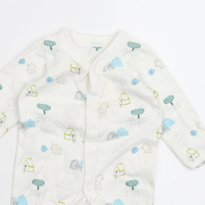 Marks and Spencer Baby White   Babygrow One-Piece Size 0-3 Months