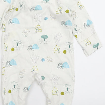 Marks and Spencer Baby White   Babygrow One-Piece Size 0-3 Months