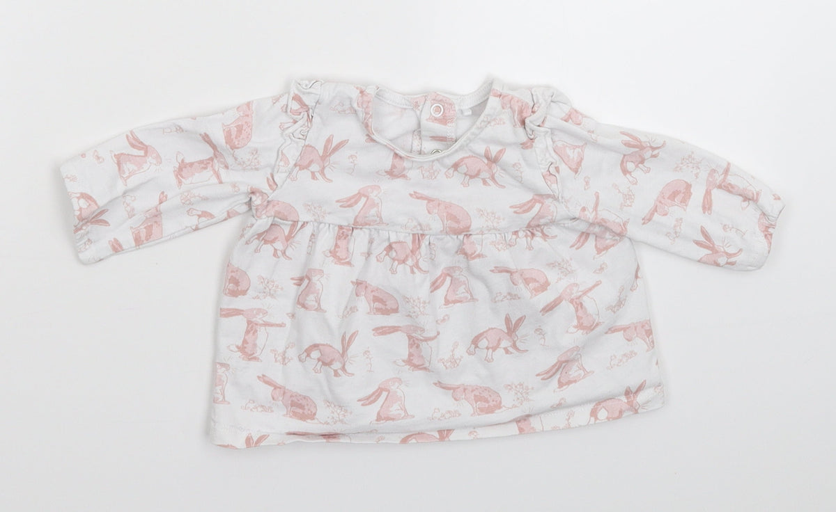 Additional front view of Tu Baby White Basic T-Shirt, size 3-6, Months
