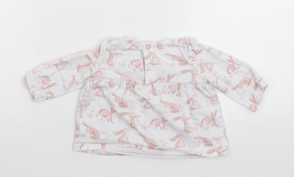 Back view of Tu Baby White Basic T-Shirt, size 3-6, Months
