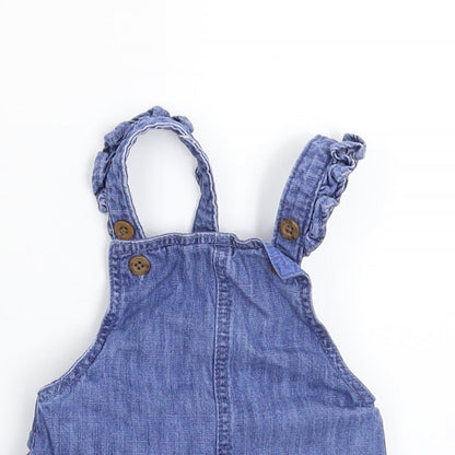 Marks and Spencer Girls Blue  Denim Pinafore/Dungaree Dress  Size 3-6 Months
