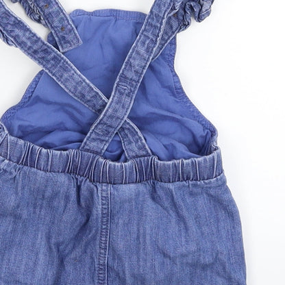 Marks and Spencer Girls Blue  Denim Pinafore/Dungaree Dress  Size 3-6 Months