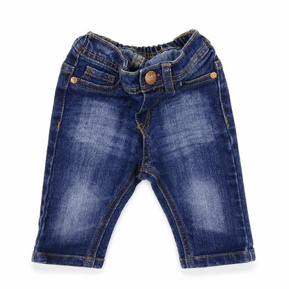 Front view of Merc Baby Blue Denim Capri Jeans, size 3-6, Months