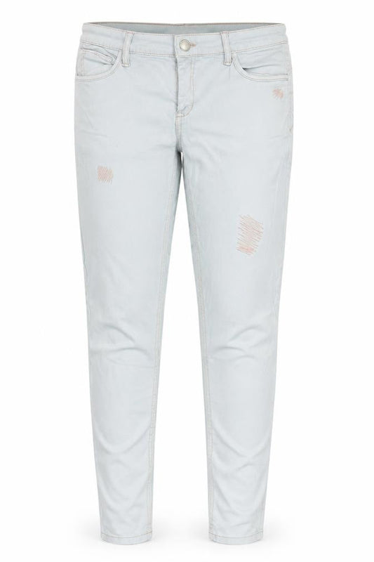 Front view of C&A women’s grey denim skinny jeans, size UK 31, in, 28-inch leg