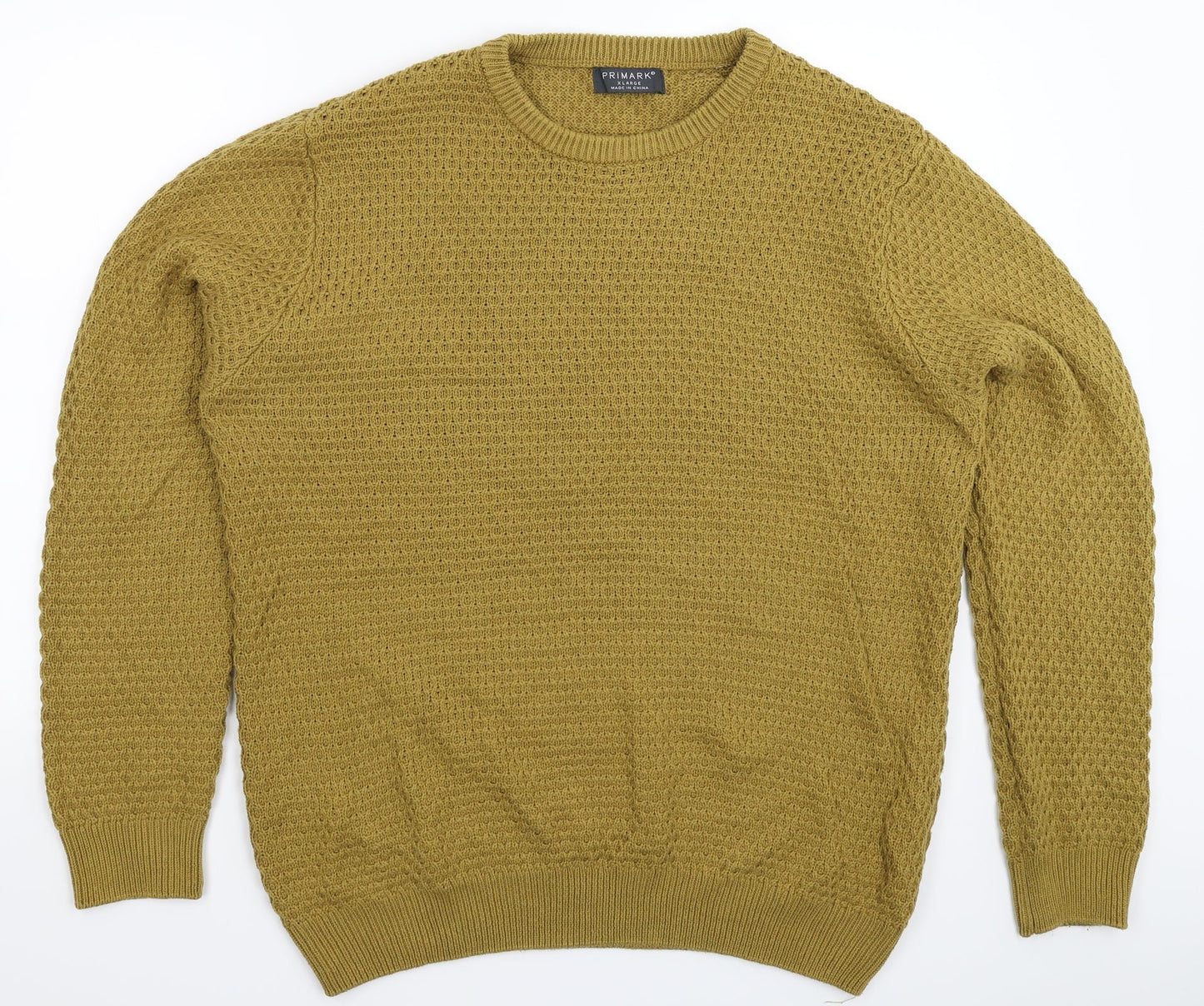 Primark Mens Beige  Knit Pullover Jumper Size XL