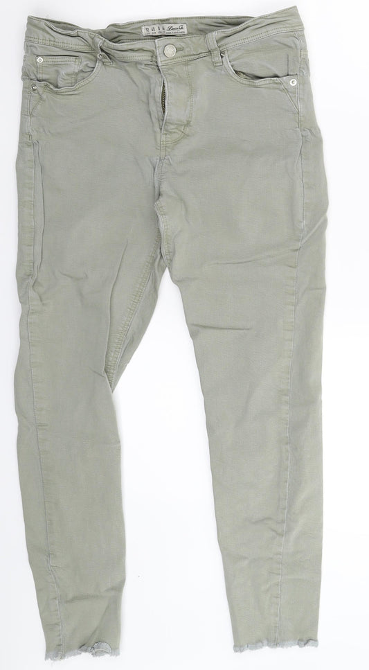Denim & Co. Womens Green  Denim Skinny Jeans Size 12 L25 in