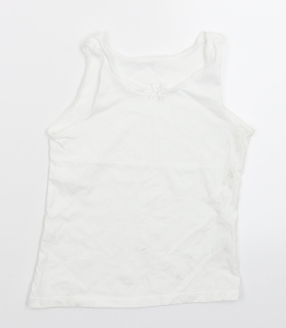Additional front view of George girls’ white basic tank, size 7-8, years