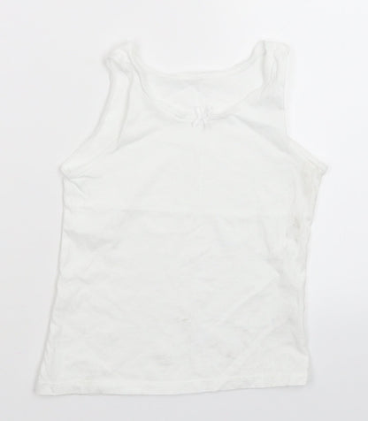 Additional front view of George girls’ white basic tank, size 7-8, years