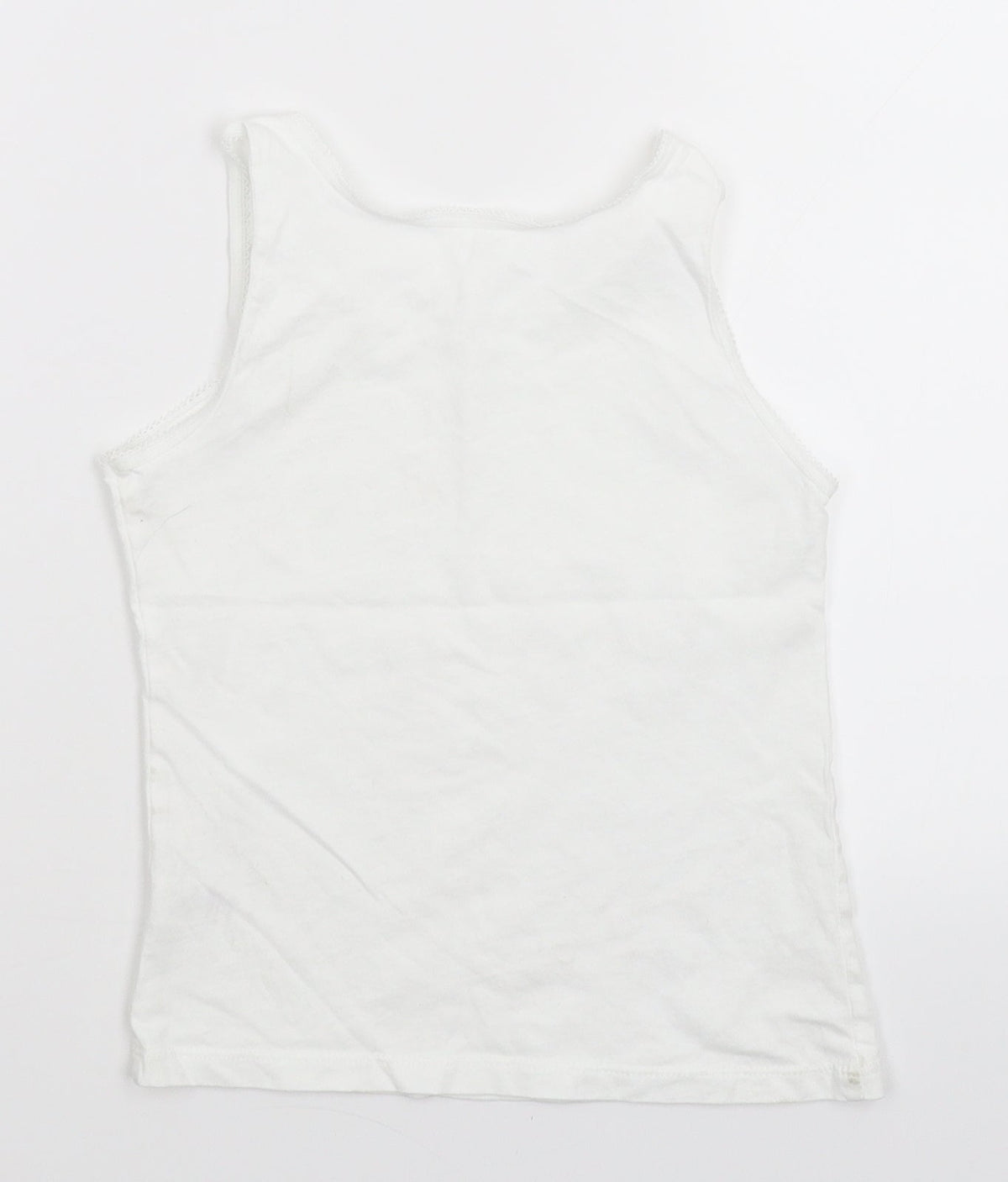 Back view of George girls’ white basic tank, size 7-8, years
