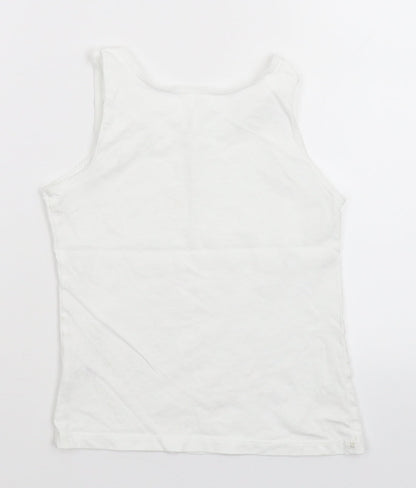 Back view of George girls’ white basic tank, size 7-8, years